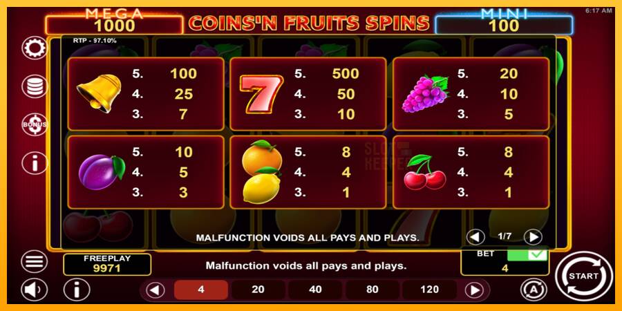 Coinsn Fruits Spins machine à sous pour de largent, image 5