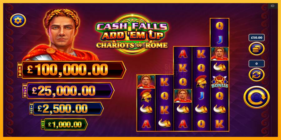 Cash Falls: Add Em Up Chariots of Rome machine à sous pour de largent, image 2