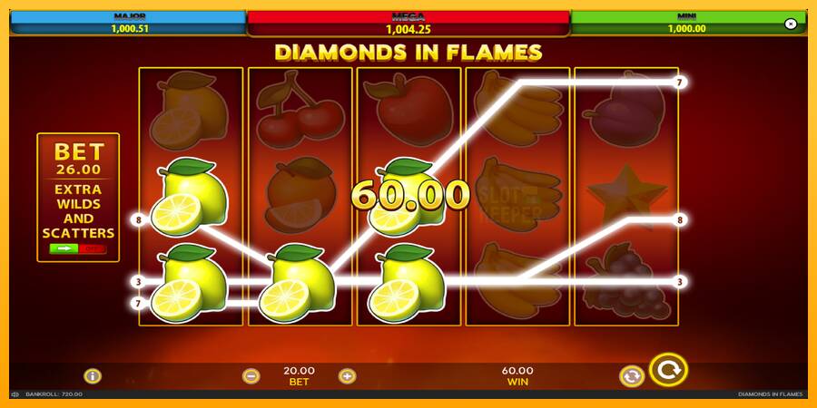 Diamonds in Flames machine à sous pour de largent, image 3