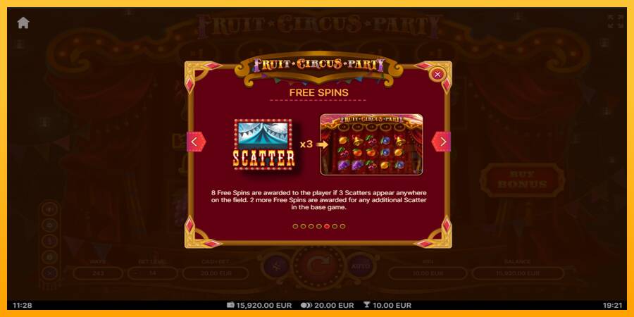 Fruit Circus Party machine à sous pour de largent, image 6